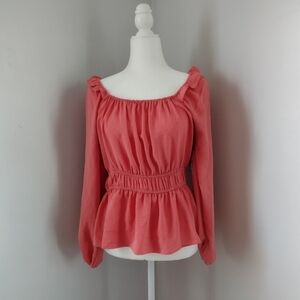Nine West Coral Peplum Top